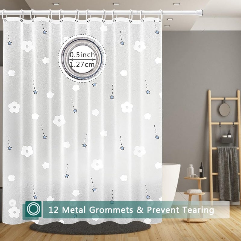 jssablo Shower Curtain Liner, 100% Waterproof Peva Shower Curtains with 3 Duty Heavy Bottom Magnets and 12 Rust Proof Grommets, 72x72 Weighted Shower Liner for Shower Stall, Bathtubs - Image 2